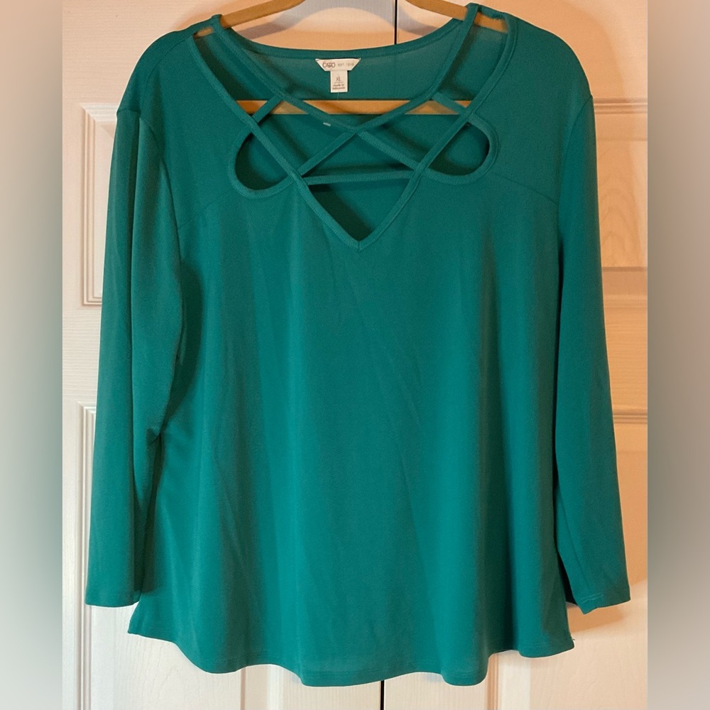 Cato Teal‎ Long Sleeve Top Size XL